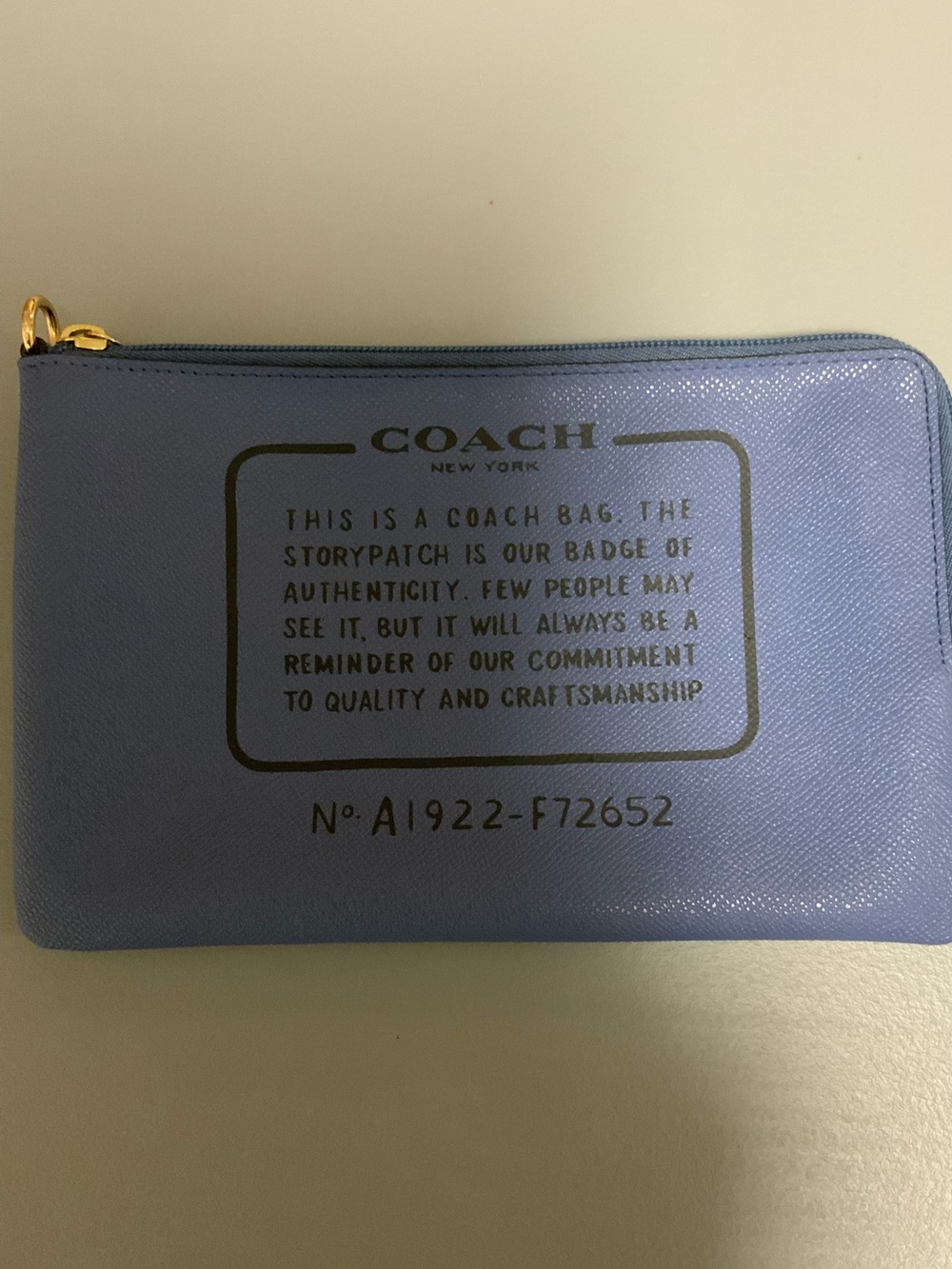 Coach New York Light Blue Storypatch Zip Pouch